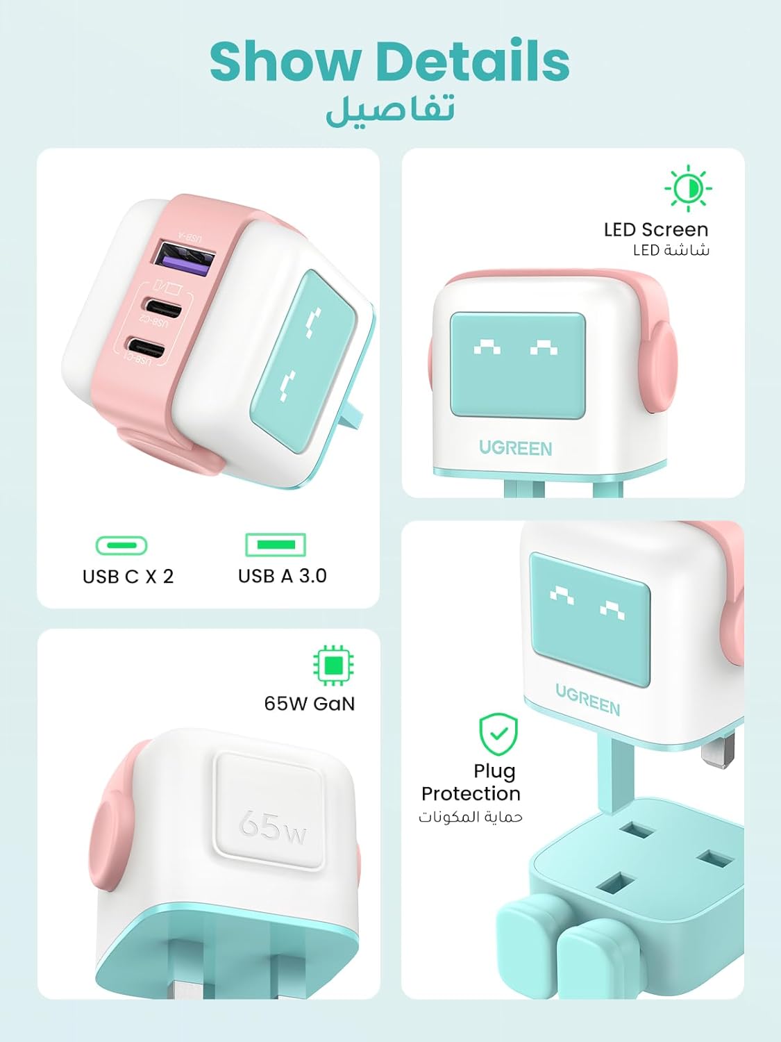 UGREEN Uno RG 65W 3-Port GaN Fast Charger