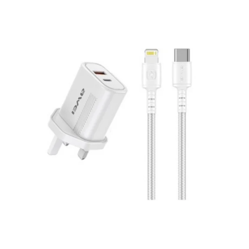 AWEI PD6 Super Fast Charging Combo (Adapter + 1M Type-C Cable) - White