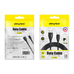 AWEI CL-115 USB Type C Cable 2.4A Fast Charging Wire Cord (1M) - Black